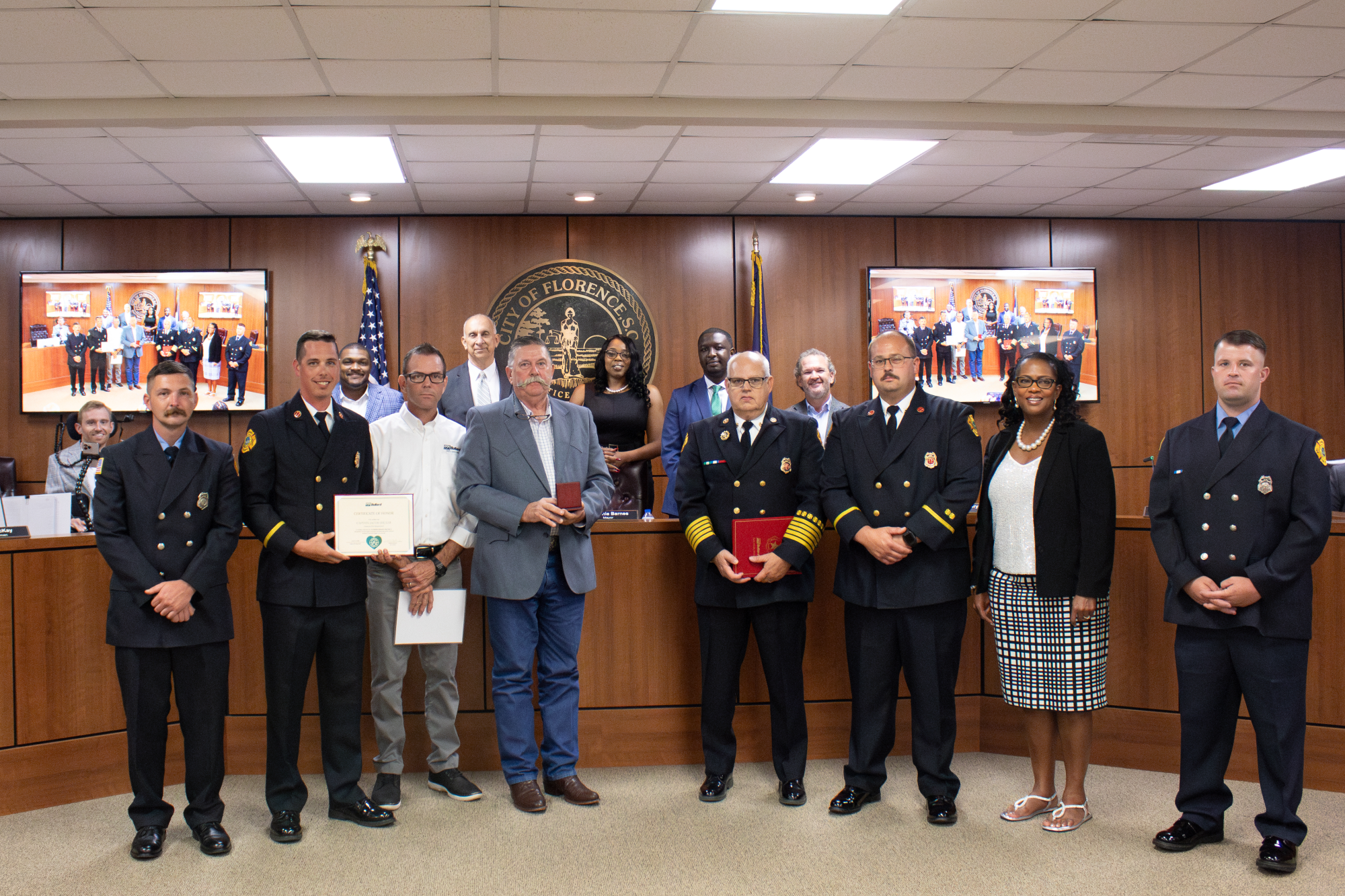 Bullard Personal Protective Equipment Recognizes Florence Fire Department at June 2025 City Council Meeting
